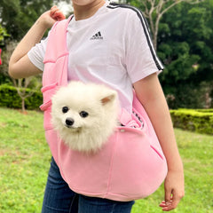 Pet Sling Carrirer Bag for Small Dogs Cats, Cross Shoulder Canvas Carrying Bags Fits Puppies Teddy Chihuahua for Walking Travel