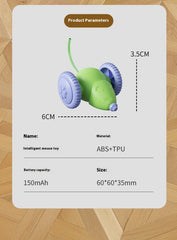 Electric Mouse Car Pet toys Interactive Cat Toy Rechargeable Automatic Teaser with Intelligent Obstacle Avoidance Pet Products