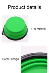 Outdoor Portable Pet Folding Bowl Silicone Dog Feeders with Hanging Hook Cat Dog Bowl Pet Items Dog Food Bowl Mascotas