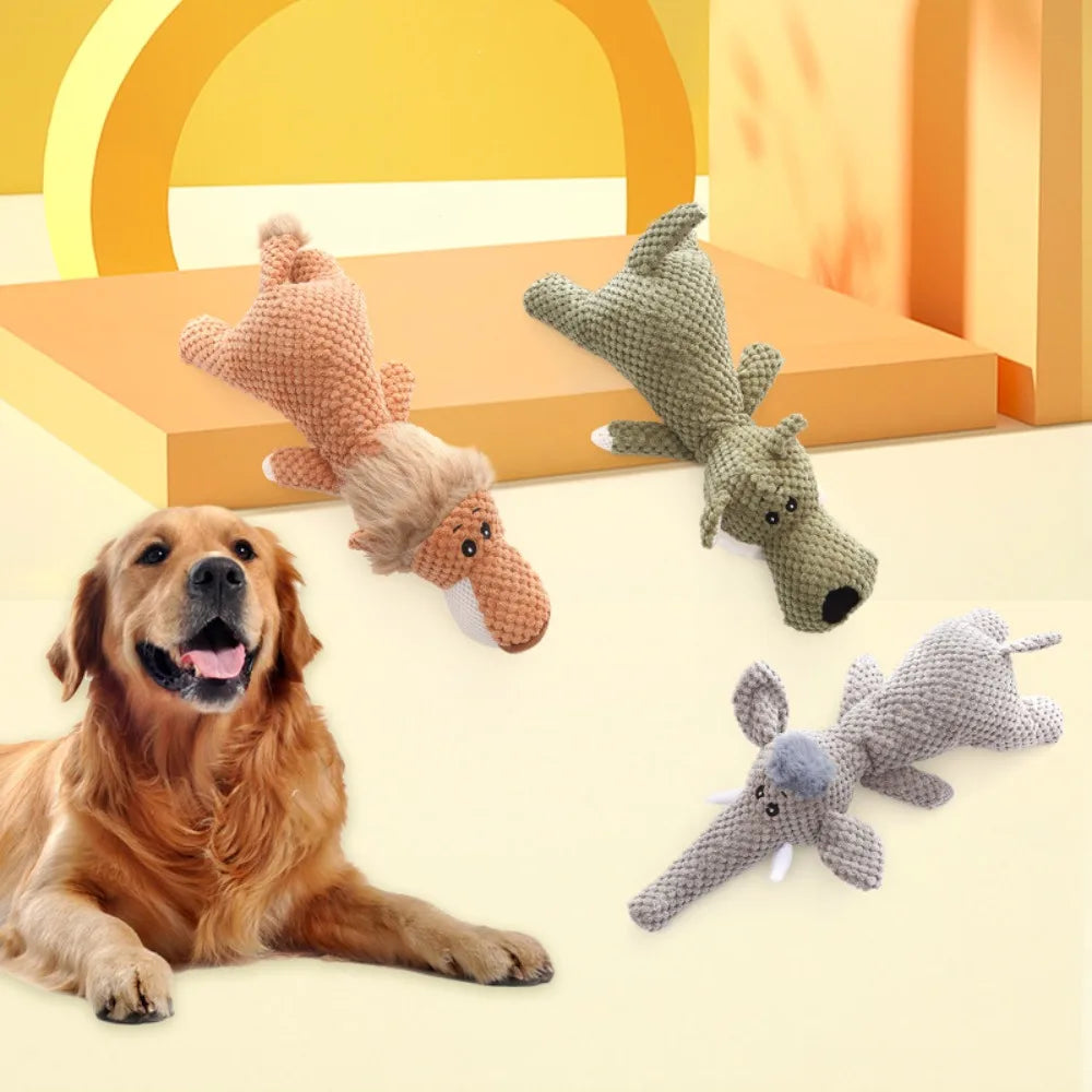 Plush Cartoon Puppy Dog Toys Pet Chew Squeak Toys Small Dogs Teeth Grinding Bite Interesting Cute and Highly Elastic Pet Toys