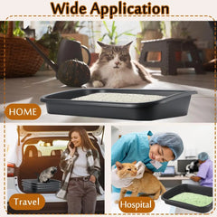 Premium litter box, oversized pet litter box Low entry open litter box, suitable for weak, elderly kittens, easy to clean