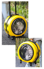 Portable Cat Carrying Bags Large Capacity Pet Carriers Backpack Travel Cats Carry Handbag with Wheel Pets Carriers Trolley Case