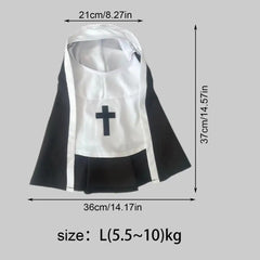Nun Costume For Dog Halloween Dog Costume Funny Cosplay Nun Costume Sister Habit Pet Cloth Dress Up Pet Costume For Small Cats &