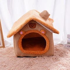 Foldable Pet House Removable Washable Cat House Puppy Cave Sofa Pet Bed House for Extra Small Dogs and Small and Medium Cats