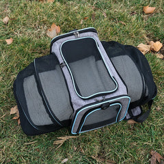 Pet bag Out carrying bag can be extended cat bag Large capacity Two small pets out carrying cat backpack