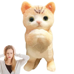 Cat Fidget Toy for Kids Sensory Toys Squeeze Toys Desk Decor Cat Dog Shape Collectible Figurines Toys Soft Flocking Fidget Toy