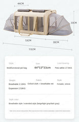 Pets Carrier Bag Lightweight and Breathable Pet Shoulder Bag Large Capacity Cat Bag Multi Pet Suitcase Foldable Cat Backpack