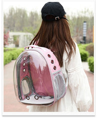 Portable Pet Backpack Outdoor Cat Supplies Transparent Shoulder Bag Pet Bag Breathable Space