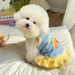 Pet Dresses Thin Strap Dogs Vest Comfortable Fabric Printed Design Puppy Camisole Breathable Soft Small Dog Cat Dress Puppy