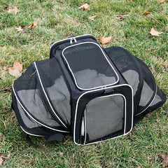 Pet bag Out carrying bag can be extended cat bag Large capacity Two small pets out carrying cat backpack