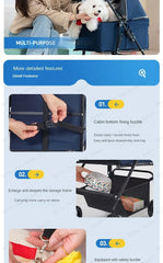 Portable Outdoor Pet Stroller Foldable and Separable Travel Pet Stroller Large Basket Pet Bag Cat and Dog Supplies