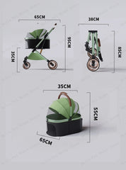 Detachable Pet Stroller Ultra-light Portable Outdoor Cat and Dog Stroller Aluminum Alloy Frame Four-wheel Shock Absorber
