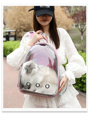 Portable Pet Backpack Outdoor Cat Supplies Transparent Shoulder Bag Pet Bag Breathable Space