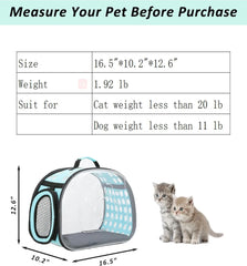 Pet Cat Carrier Bag for Travel Breathable Handbag Puppy Cats Bag Transparent Portable Shoulder Strap Bag for Small Pet Cats Dog