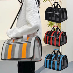 Pet Carrying Bag Outing Portable Large Capacity Cat Dogs Handbag Foldable Small To Medium Dog Cage Mesh Handbag Puppy Supplies