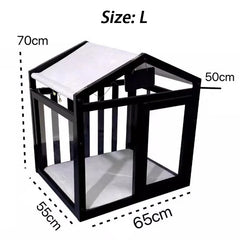 Wooden Small Medium Dogs House Bed Indoor Transparent Board Cats House Luxury Creative Pets Villa with Door Puppy Supplies