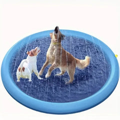 Heavy-Duty Outdoor Pet Bathing Basin with Spray Function - Non-Slip Dog Water Play Mat for Summer Fun and Pet Bathing