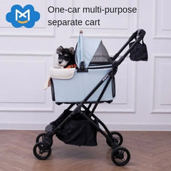 Detachable Lightweight Pet Stroller Car Carry Basket Small and Medium-sized Pet Stroller Foldable Ultra-light Portable Pet Cart