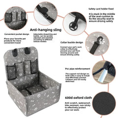 Pet car bag, portable pet pad for cats and dogs to store when going out, foldable, large-capacity cat and dog car carrying pad