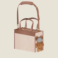 Pet carry bag Pet bag Creative fashionable handbag One-shoulder tilt straddle tote cat bag Small dog brown bear bag