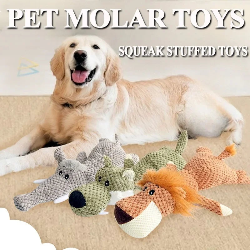 Pet Dog Toys for Large Dogs Cute Plush Squeak Stuffed Toys Fleece Durable Chewing Cute Soft Toys Pet Molar Toys Dogs Accessories