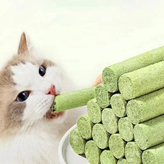 5Pcs Cat Grass Sticks Pet Edible Snacks Teeth Grinding Stick Cat Mild Cleaning Teething Sticks Hairball Removal Teeth Cleaning