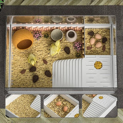 Small Pet House Large Space Transparent Pet Feeding Box Multi Functional Layered Area Luding Chicken Nest Breathable Pet Nest