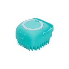 Pet Grooming Bath Massage Brush With Soap And Shampoo Dispenser, Soft Silicone Bristle For Long Short Haired Dogs Cats Shower