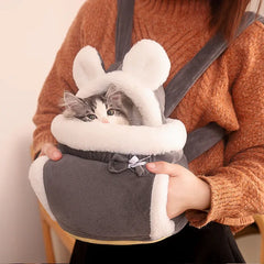 Warm Pet Carrier Bag, Soft, Breathable, Small Dog, Plush, Outdoor, Kangaroo, Parenting Sling, Hands-Free, Puppy Carrying Bag,