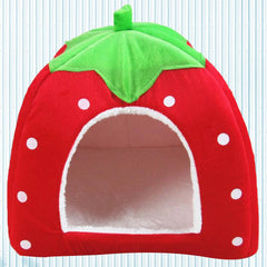 Foldable Pet House Strawberry Cat Bed Portable Entrance Pet Puppy Cave Sofa Cat Tent Sleeping Bed for Cats Dog