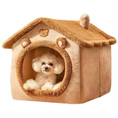 Foldable Pet House Removable Puppy Nest Washable Cat House Soft Pet Sleepping Bed For Extra Small Dogs and Small and Medium Cat