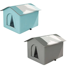 Pet Hideaway Waterproof Insulated Cat House Foldable Warm Feral Cat Shelter Enclosed Pet Condos for Cats Rabbits Dogs