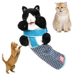 Cat Puppet Wrestler Cat Sumo Wrestling Glove Cats Interactive Play Hand Puppet With Sturdy Padding Soft Plush Toy for Cats Games