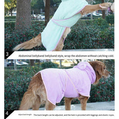Cute Dog Bathrobe Pet Drying Coat Clothes Microfiber Absorbent Beach Towel For Dogs Cats Fast Dry Dog Fast Drying Hooded Jacket