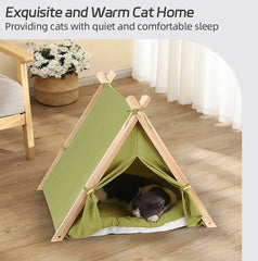 Portable Pet Tent for Dogs and Cats, Large Space with Door Curtains, Semi-enclosed, Detachable and Washable Pet Tent
