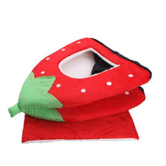Foldable Pet House Strawberry Cat Bed Portable Entrance Pet Puppy Cave Sofa Cat Tent Sleeping Bed for Cats Dog