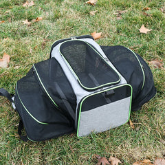Pet bag Out carrying bag can be extended cat bag Large capacity Two small pets out carrying cat backpack