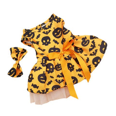 Halloween Pumpkin Pet Dress - Dog Tutu Dress for Teddy & Cats, Princess Costume for Small Dogs & Kittens