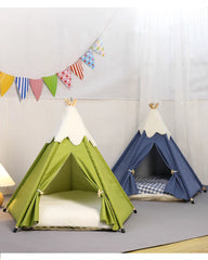 Pet Teepee Tent for Small Dogs or Cats Puppy Sweet Bed w/Thick Plush Pad Washable Dog or Cat Houses