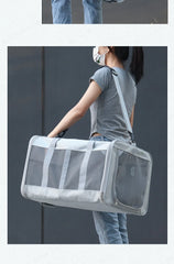 Pets Carrier Bag Lightweight and Breathable Pet Shoulder Bag Large Capacity Cat Bag Multi Pet Suitcase Foldable Cat Backpack