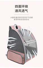 Cat bag for outdoor use, portable large capacity pet bag, transparent backpack, all season universal dog bag, breathable