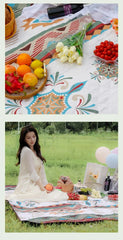 Outdoor picnic mat is a hand-held luggage protection and moisture-proof camping blanket, suitable for travel, beach and trips.