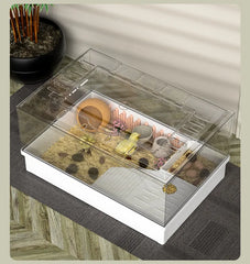 Small Pet House Large Space Transparent Pet Feeding Box Multi Functional Layered Area Luding Chicken Nest Breathable Pet Nest