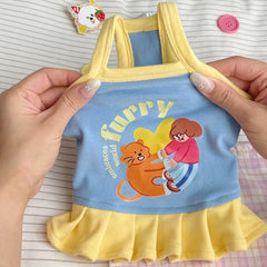 Pet Dresses Thin Strap Dogs Vest Comfortable Fabric Printed Design Puppy Camisole Breathable Soft Small Dog Cat Dress Puppy