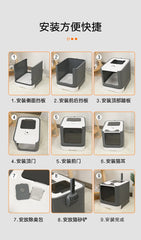Extra Large Enclosed Cat Litter Box Top Entry Litter Tray with Drawer Design Anti Splash Hooded Toilet with Odor Sealing