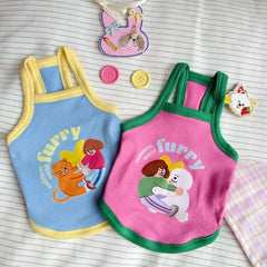 Pet Dresses Thin Strap Dogs Vest Comfortable Fabric Printed Design Puppy Camisole Breathable Soft Small Dog Cat Dress Puppy