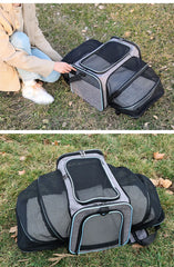 Pet Carriers Bag Portable Breathable Foldable Bag Cat Dog Carrier Bags Outgoing Outdoor Travel Pets Cats Handbag Safety Zippers