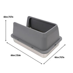 Stainless Steel Enclosed Litter Box Spacious Easy Access Removable Sturdy High Sides Stainless Steel Litter Box for Large Cats