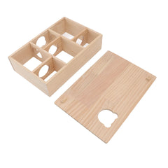 Hamster House Log Movable Roof Stable 6 Bedrooms Pet Hideout House for Hamsters Chinchillas Golden Bears Sleeping and Moving