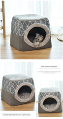 Closed Pet Sleeping House Small Dogs Cat Bed All Season Puppy Nest Winter Warm Cat Litter Pet Villa Closed Kennel Pet Supplies
